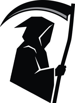 Grim reaper holding scythe vector illustration