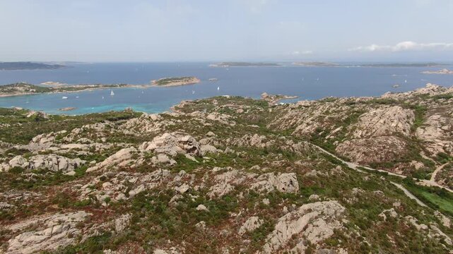 Cala Spalmatore, Sardinia, Italy, aerial drone view