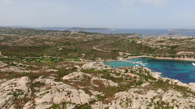 Cala Spalmatore, Sardinia, Italy, aerial drone view