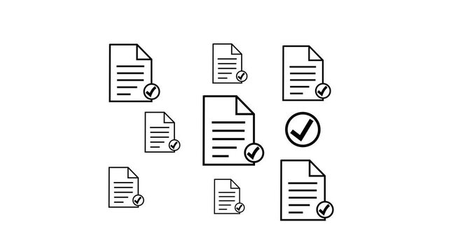 Cg footage with digital documentation symbols in everyday life on white background.