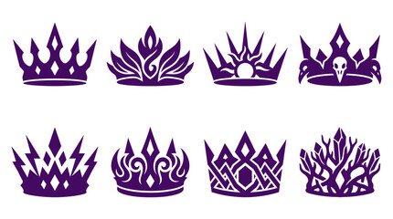 Purple royal crown and fantasy tiara icons © Yuni