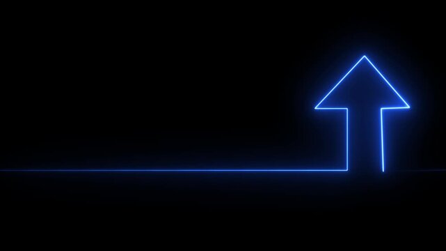 Abstract Glowing neon line icon and up arrow animation. growth up concept, Money, profit, investment, growth business up arrow animation ck video