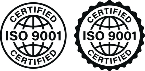 Obraz premium Iso 9001 certified quality management system stamps