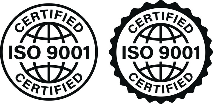 Iso 9001 certified quality management system stamps