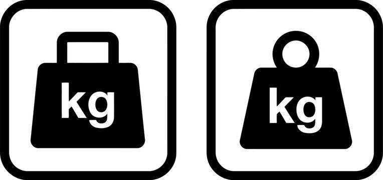 Weight icon set, kilogram unit symbol, vector illustration isolated on white background