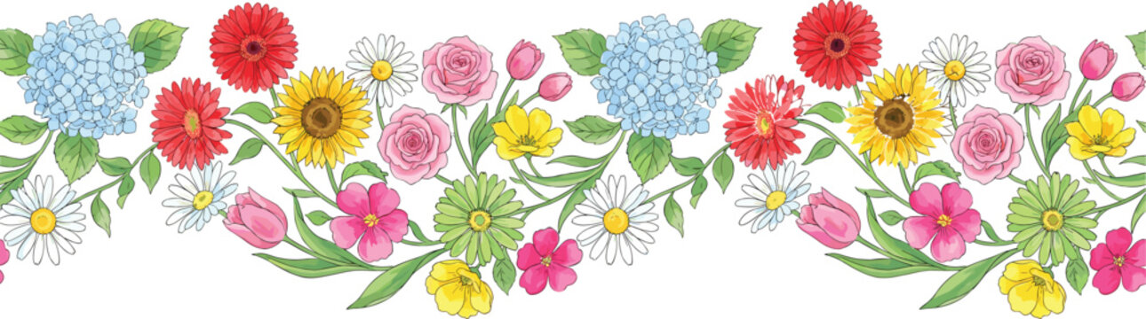 Uncolored botanical illustration set of hand-drawn vector flowers featuring clean consistent monoline strokes for custom patterns and invitations.