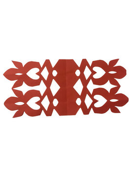 Red Paper Cutout Decorative Border Element