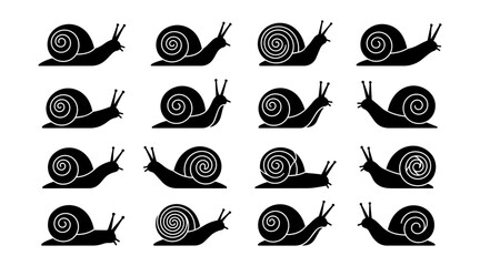 Snail icons set black silhouettes © Stock Master 