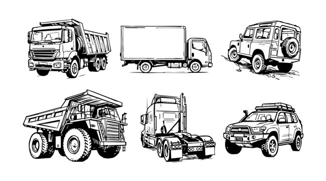 Truck and vehicle sketch collection