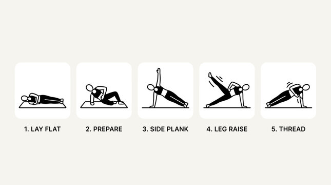 Step by step side plank exercise guide