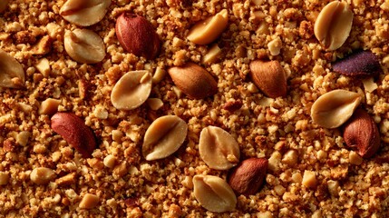 Obraz premium Crushed Peanuts and Whole Kernels Texture