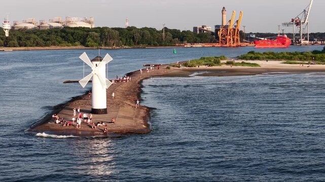 Stawa Mlyny - an iconic navigation mark and the official symbol of Swinoujscie, Poland