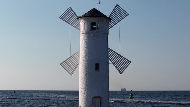Stawa Mlyny - an iconic navigation mark and the official symbol of Swinoujscie, Poland
