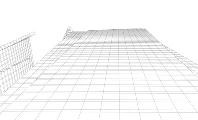 Fototapeta premium Architectural buildings in the city. Vector 3d illustration