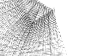 Obraz premium Architectural buildings in the city. Vector 3d illustration