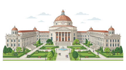 Obraz premium Grand Classical Government Building with Dome.