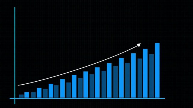 Bar chart data growth and progression showing increasing values over time increase statistics analytics graph business finance market trend development positive