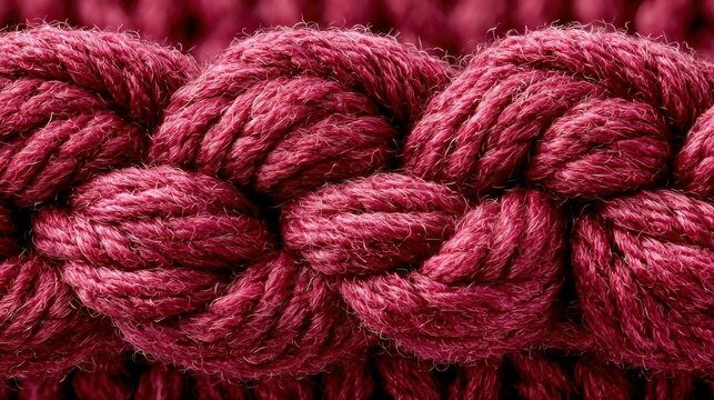 Vibrant Burgundy Textile Rope Pattern Macro Detail