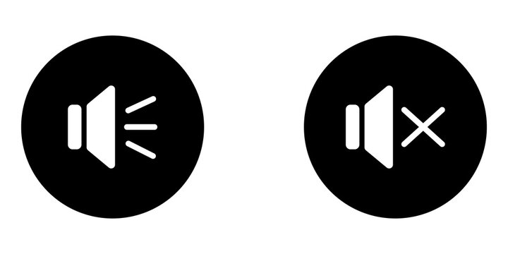 Speaker volume and mute sound icons for user interface design