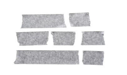 Fototapeta premium Set de cintas adhesivas de papel masking tape de diferentes tamaños aisladas sobre fondo transparente