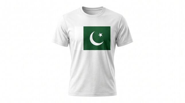 national symbol white tee clothing apparel patriotic pride heritage country republic asia south identity banner emblem crescent star green islamabad lahore karachi culture