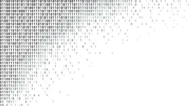 Binary Data Pattern Illustration Showing Digital Information Flow and Data Dispersion Concept