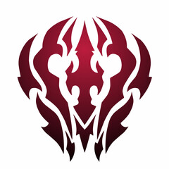 Fototapeta premium Abstract Dark Red Tribal Emblem for Gaming or Tattoos