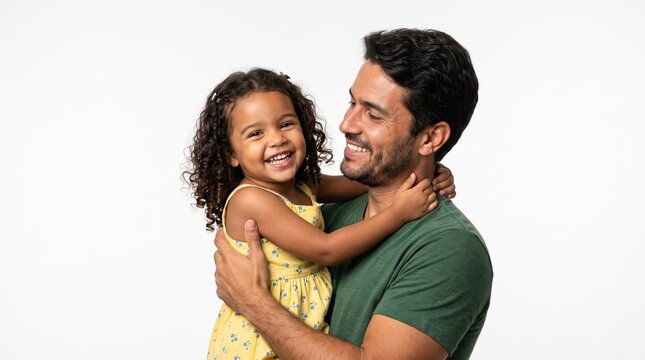 Independ&ecirc;ncia do brasil Joyful Father Embraces Daughter in Studio Portrait