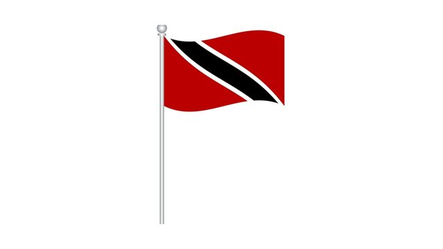 Republic of Trinidad and Tobago national flag isolated on white background.