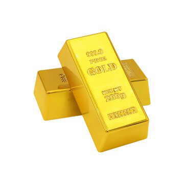Precious Gold Bar Finance and Wealth concept on transparent background png