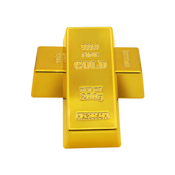 Precious Gold Bar Finance and Wealth concept on transparent background png