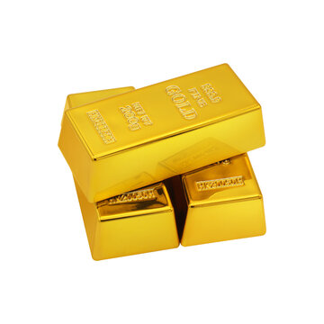 Stack of Gold Bullion Bars on Transparent Background png