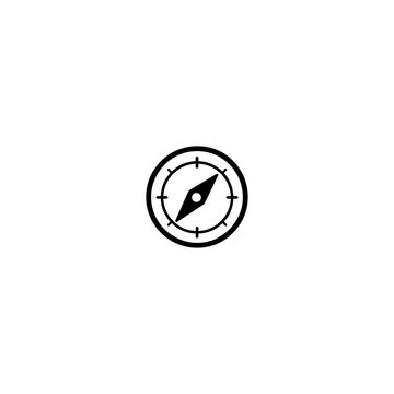 Simple navigation compass icon vector illustration for travel and orientation with navigation direction adventure orientation minimalist creative