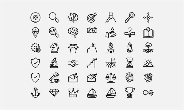 Problem Solving line editable icon set. Containing Problem, Solution, logic, strategy vector illustration