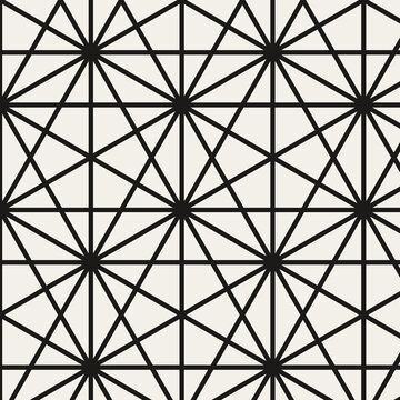 Seamless asanoha hemp leaf pattern, black on ivory, traditional Japanese geometric background
