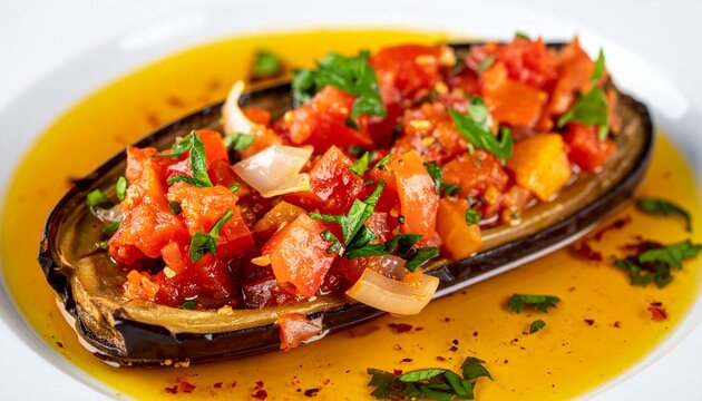 Turkish Imam Bayildi Stuffed Eggplant