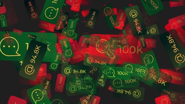 Data Breach and Communications Hacked Animation Concept with alpha channel, Cyberspace and Cyber Security Concept, Malware or Virus Infection. Spam or Phishing, Data Breach and Network Security Tech.
