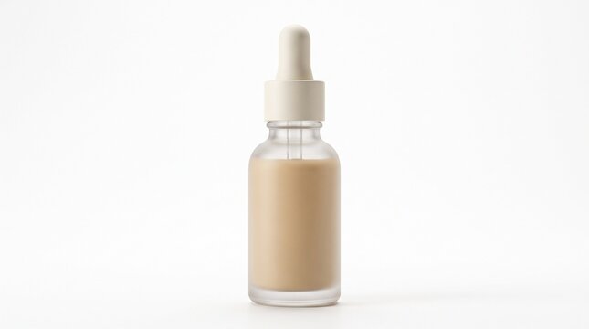 Ceramide ampoule bottle isolated on white background skincare product.