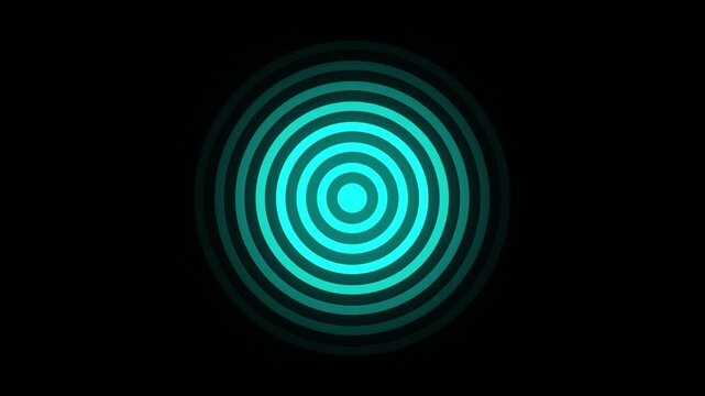 Light Blue Expanding Circular Waves Animation with Transparent Background. High quality 4k footage