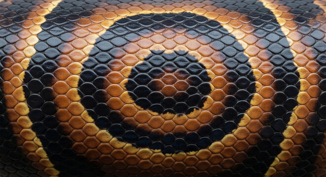 Exotic snake skin texture, close up of python scales pattern, natural reptile leather background