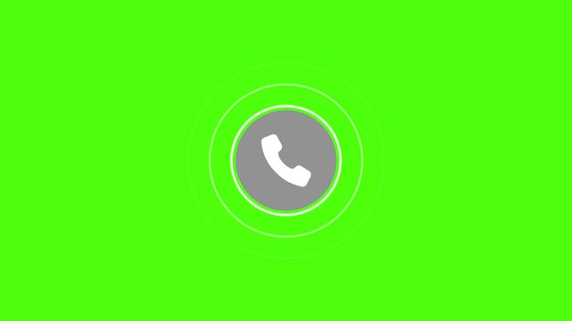 Smart phone call ring icon animation with isolated black background.