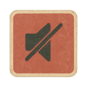 PNG Retro mute button icon.