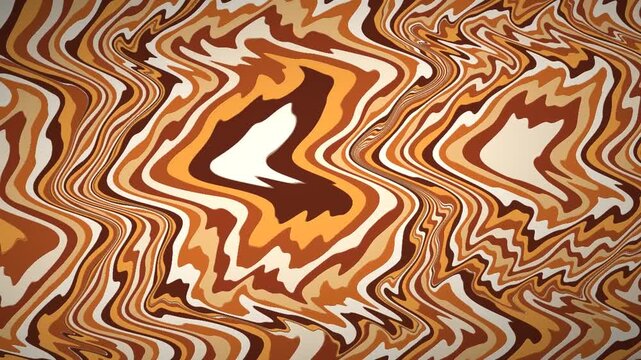 Swirling marbled paint and ink flowing in a suminagashi pattern seamless loop in rich amber tones