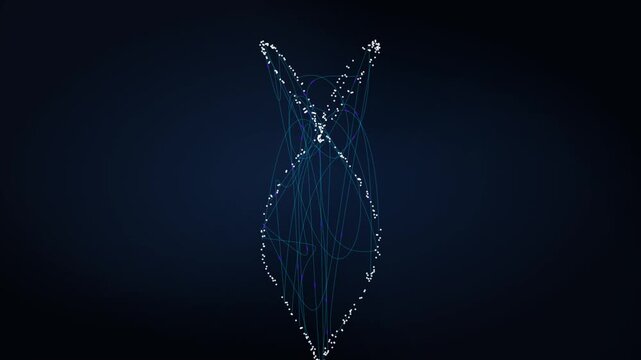 Abstract Science and Technology Background with Data Nodes and Chaotic Lines