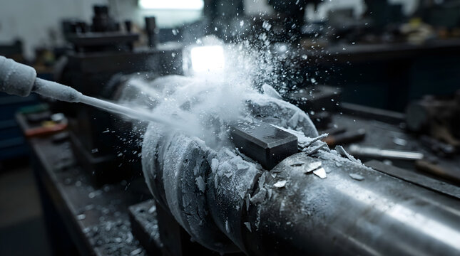Keyway shattered by liquid nitrogen isolated on clean surface for modern commercial business