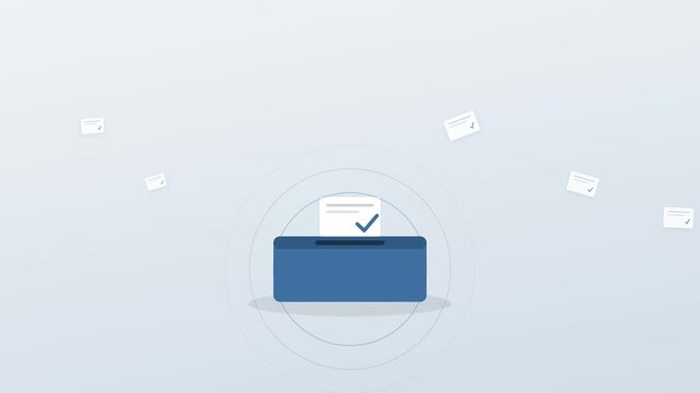 Ballot Box with Voting Paper and Checkmark &mdash; Election Democracy Seamless Loop