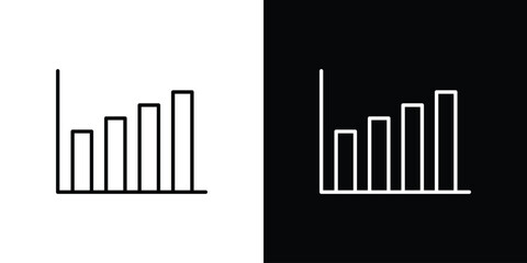 Obraz premium Bar chart icon line art symbols set