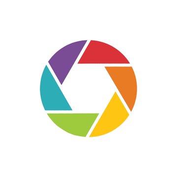 Camera lens vector logo design illustration