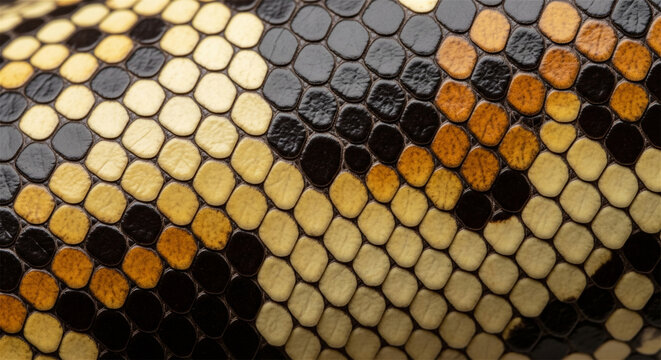 Exotic snake skin texture, close up of python scales pattern, natural reptile leather background