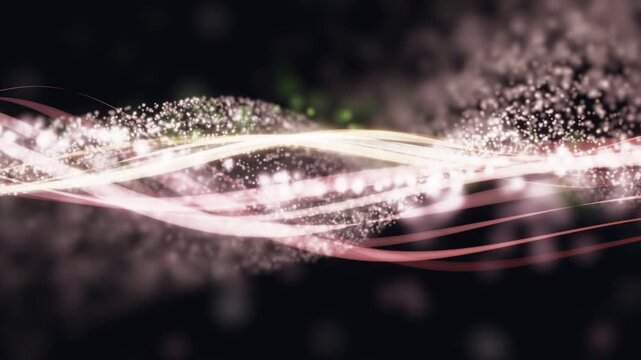 3D Render A mesmerizing display of luminous waves that gracefully undulate across the screen, creating a gentle